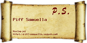 Piff Samuella névjegykártya